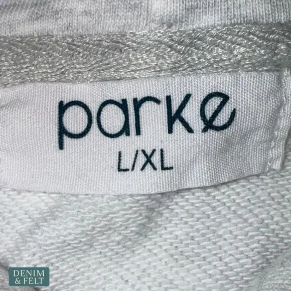 PARKE American Flag Cozy Hoodie Oversized Coastal Americana Lounge Pullover - Picture 8 of 12